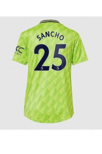 Fotbalové Dres Manchester United Jadon Sancho #25 Dámské Třetí Oblečení 2022-23 Krátký Rukáv